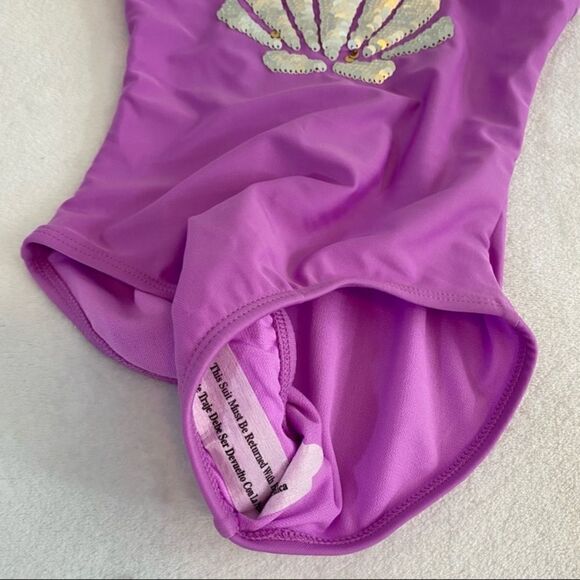 Cat and Jack Girls Sea Shell Sequin One Piece Swim Girl Size XS - Picture 4 of 7